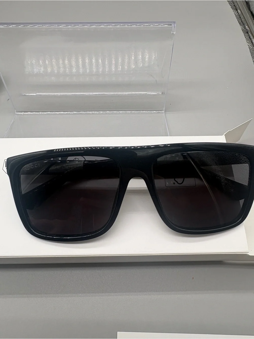 New Gucci GG0748S Black Square Sunglasses 59mm Full Set